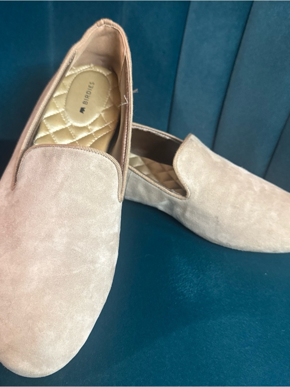 Birdies women starling Suede Slip-On Loafers in Fawn Taupe 8.5